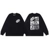 Portrait Graffiti High Street Casual Men'S And Women'S Style High Street Long-Sleeved T-Shirt Tide