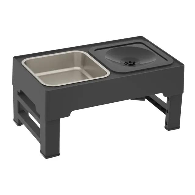 

Adjustable Raised Dog Bowl Dog Bowl with Slow Feeder Elevated Dog Bowl and Dog Water Bowl Non-Spill for Small Medium Large Dogs