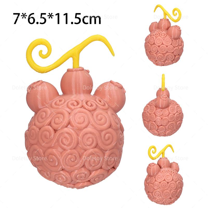

6 Styles Devil Fruit Animation Figure Playthings 3D Printed Gum-Gum Fruit Miniature Collector Flame-Flame Cursed Fruits Ornaments Hobby Playthings