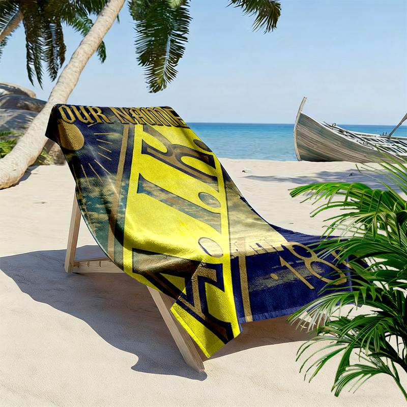 Benutzerdefinierter Name AIK Druck Strandtuch, Großes Weiches Schnelltrocknendes Handtuch für Strand Camping Schwimmen_xia