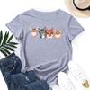Women's Lips Letter Printed Loose Round Neck Short Sleeved T-shirt for Women Shirt