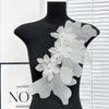 New Multi-layer Organza Flower Patch DIY Large Dress Cloth Pin Hand-made 3D Embroidery Studded Patch Corsage Accessory