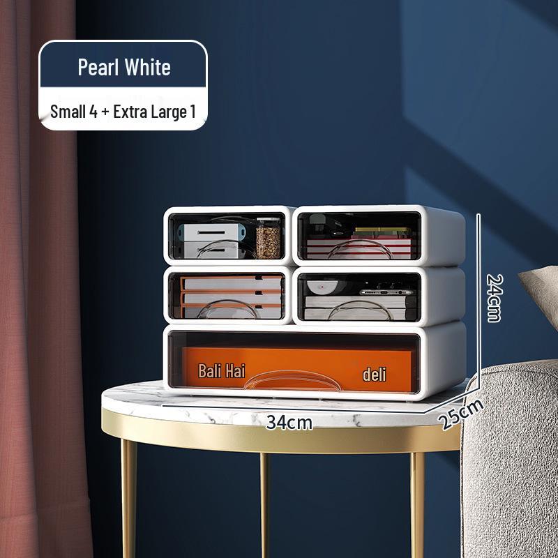Multi-Layer Stackable Plastic Desktop Organizer for Home or Office