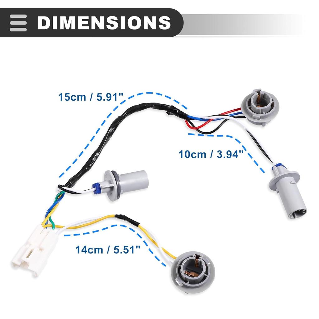 Motoforti TailLight Wiring Harness Socket Holder and Wire, for Hyundai Sonata 2011-2014, 92450-3Q000, Plastic, Gray, 1 Pcs