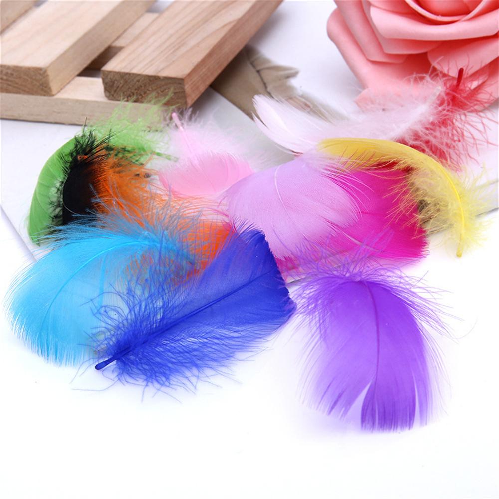 100PCS Small Goose Feathers for DIY Crafts 5-8cm Coloed Swan Plumes Wedding Party Handicraft Accessories Dream Catcher Feathers