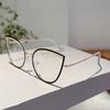 Fashion Retro Cat Eye Frame Trendy Ins Brand Design Korean Style Women's Glasses Non-prescription Chic Decor Eyewear
