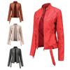European Size Jacket Women 'S Short Women 'S Leather Coat Large Size Slim Leather Jacket Stand Collar Thin Women 'S Clothing
