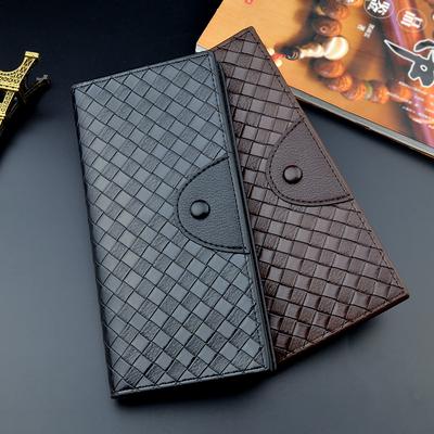 Vintage Design Men Business Card Holder Wallet Faux Leather Long Wallets Purse