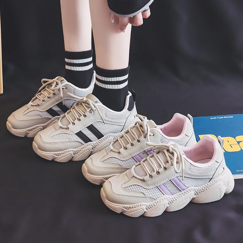 Spring new dad shoes female students platform sports heightening street shooting running leisure 66