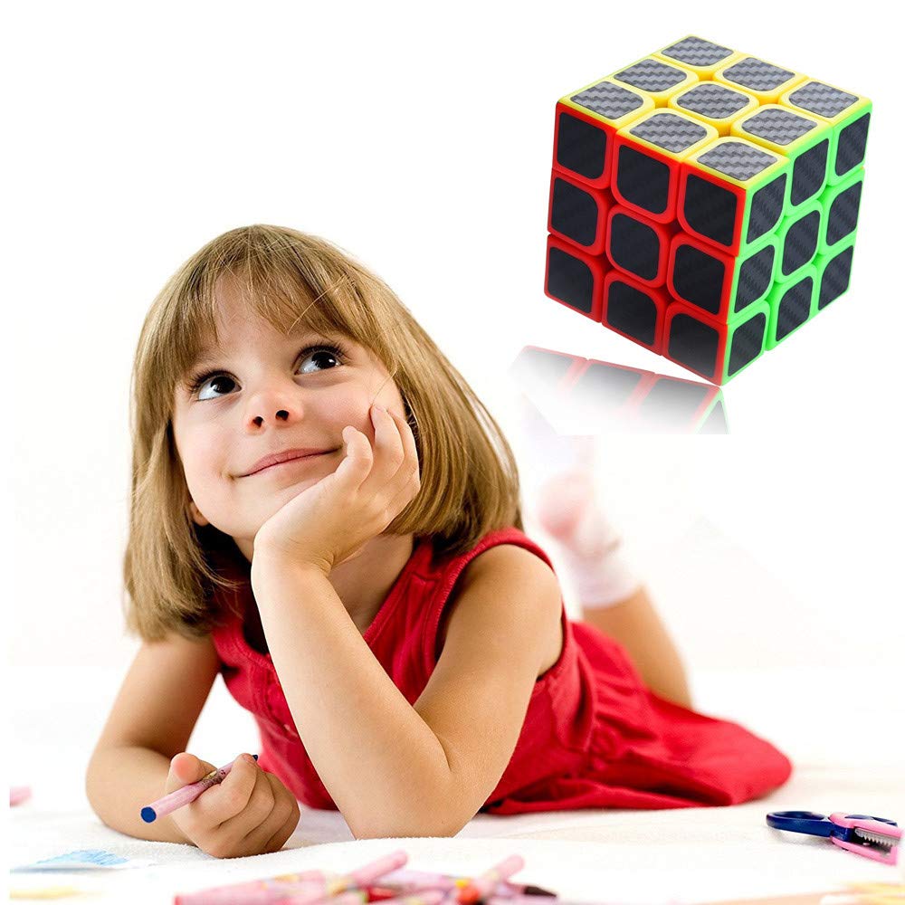 XMD Magic 3x3 Magic 3D Educational Official Ages Cube, Square, Puzzle, Toy, Version, 6+ (Official Version) (Charcoal Fiber)