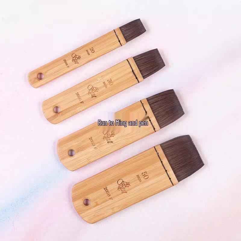 Artsecret Flat Brush with Grey Squirrel Hair Blend & Carbonized Bamboo Handle for Watercolor, Gouache, Oil, & Acrylic Painting