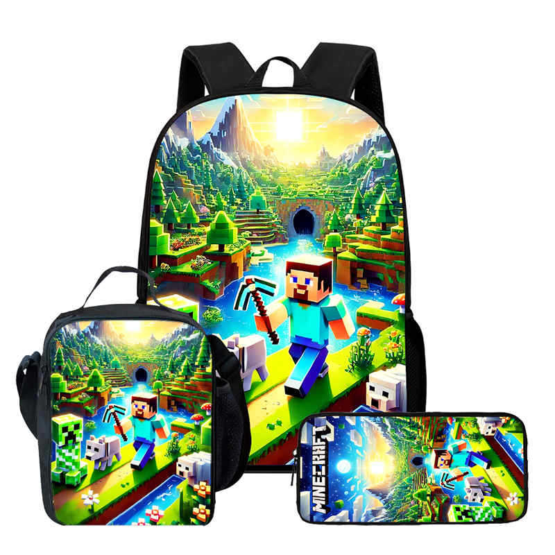 Minecraft Printed Backpack Children'S Elementary School Bag