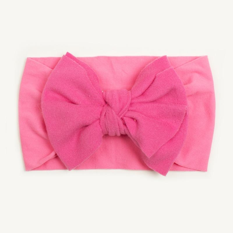 Spring thin baby plain bow headscarf, children's soft and comfortable nylon headband, baby headband