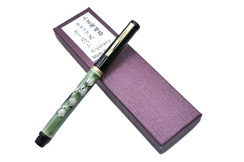 

Kiyoteru Craft Porcelain Cap-Style Ballpoint Pen, Cherry Blossom Design, Oribe Color, CLJ_TBP_205