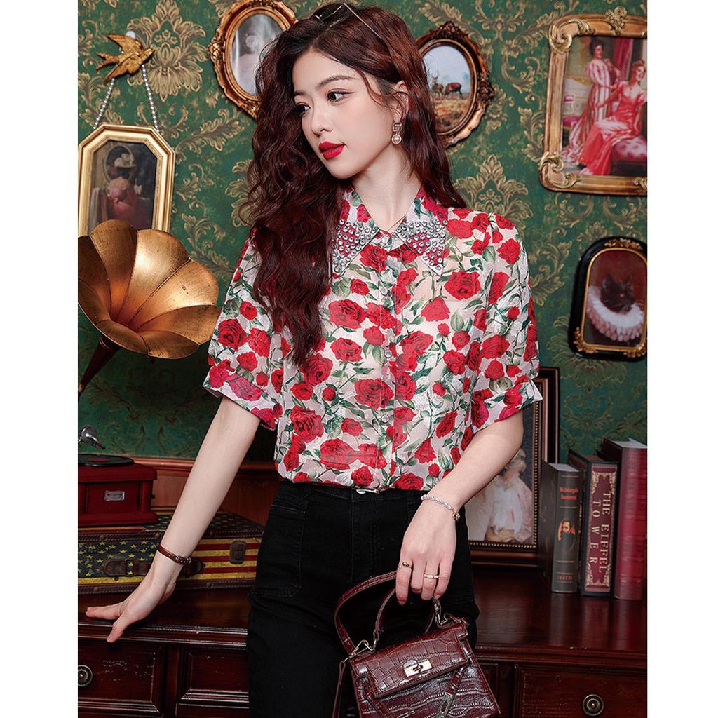 2025 New Chinese Style Fashion Printed Shirt for Women