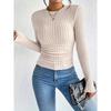 Minimalist Style New Round Neck Long Sleeved T-Shirt For Autumn And Winter Commuting, Versatile Base Shirt And Top