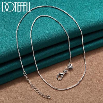 Checkered Chain Cross Pendant Necklace 925 Sterling Silver Fashion Jewelry