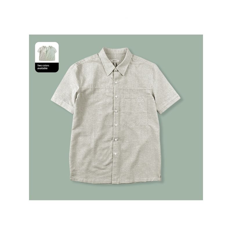 Same Style as in the Mall | Menseye Men's Short-Sleeved Shirt with Patch Pockets, Loose and Stylish, New Summer Style