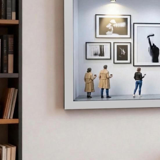 Light Up DIY Mini Museum Silhouette Box Personalized Memory Display Case Shadow Box Frame Kit with Mini Photo Frames And Figurines Gift for