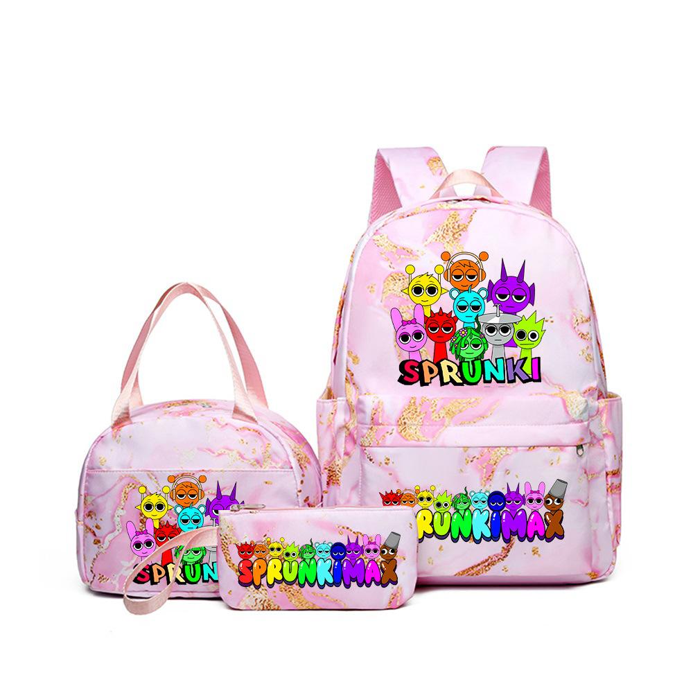 3D New Game Rhythm Box Sprunki School Bag Backpack Elementary and Secondary School Backpack Crossbody Bag Pencil Bag