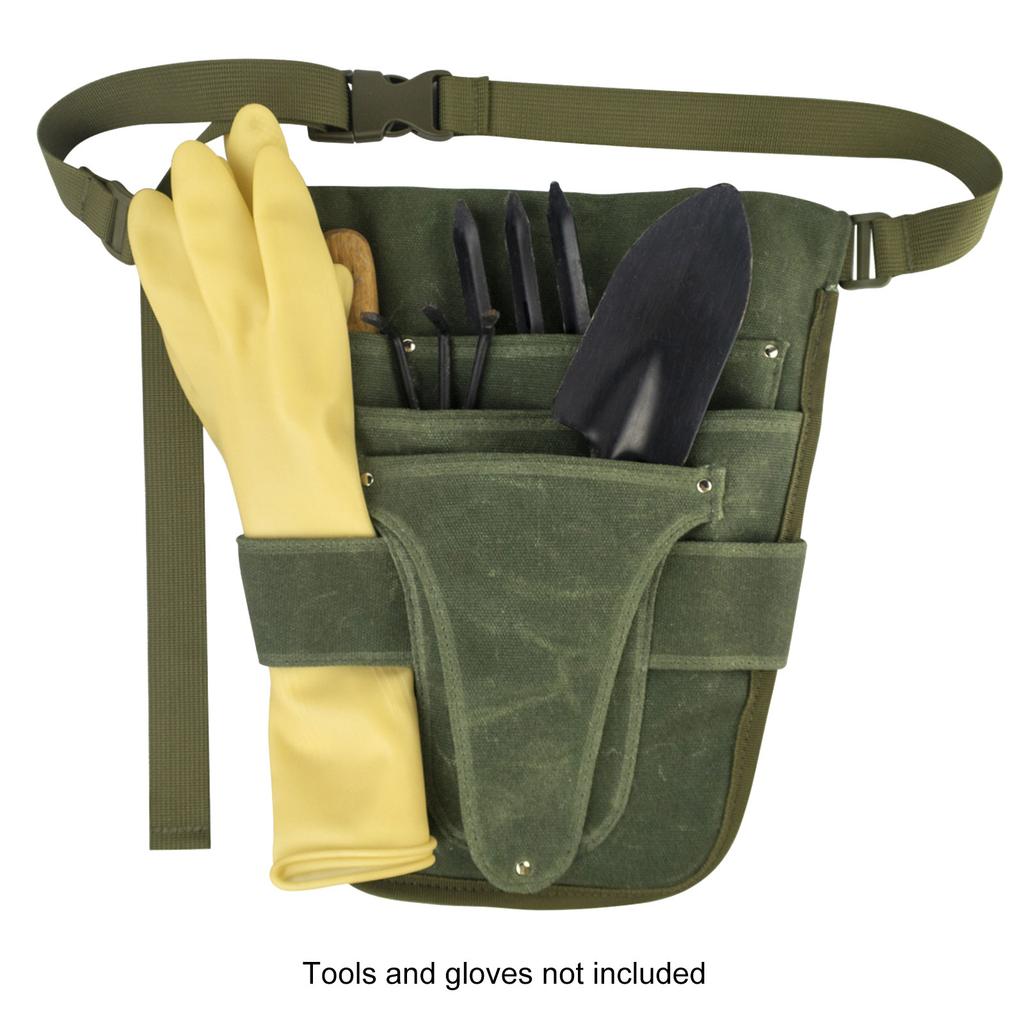 Gartenschürze für Damen Verstellbarer Werkzeuggürtel mit Taschen Strapazierfähige gewachste Canvas Arbeitsgürtel für Gartenarbeit Bau