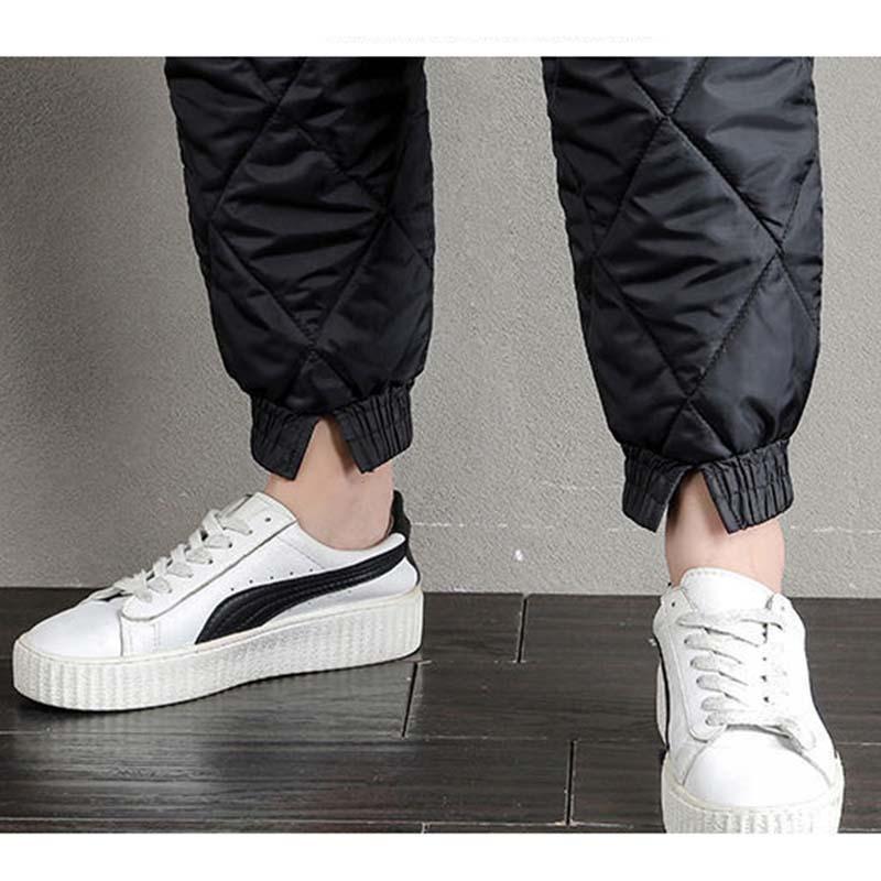 Damen Winter Warme Hose Mit Hoher Taille, Lässige, Lockere, Verdickte Daunen-Baumwollhose, Schlanke, Leichte, Einfache, Gerade Hose