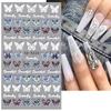 Nail Art Stickers Embossed Nail Decals Colorful Butterfly Nail Accessories for Self-adhesive Nail Decoration Ladies Nail Design