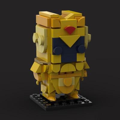 Building Block Creative Brick Head Boy Series Holy Warrior Gemini Golden Zodiac Building Block Model