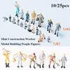 10/25pcs High Quality Mini Construction Worker Model Plastic Building People Figures Mixed Color Pose Miniature Home Decorations