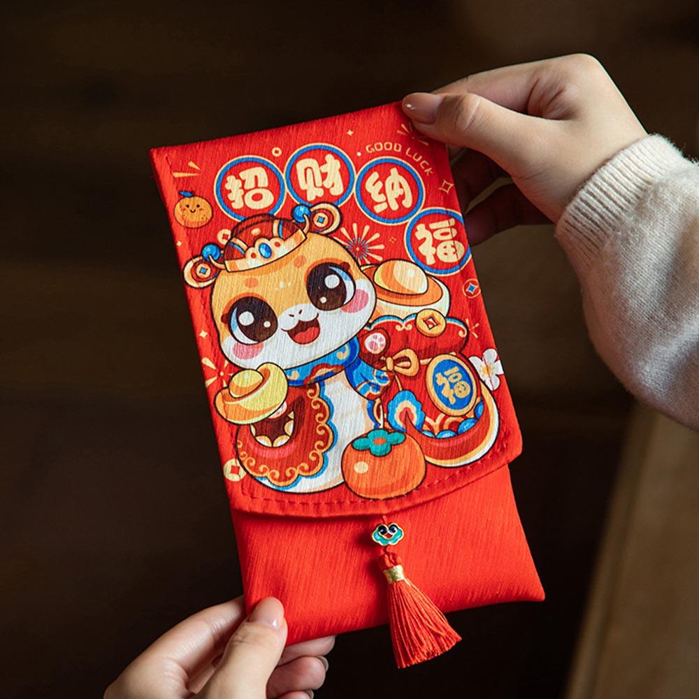 Chinese New Year Lucky Envelopes Traditional Money Packing Bag 2025 Snake Year Red Envelopes  Bonus