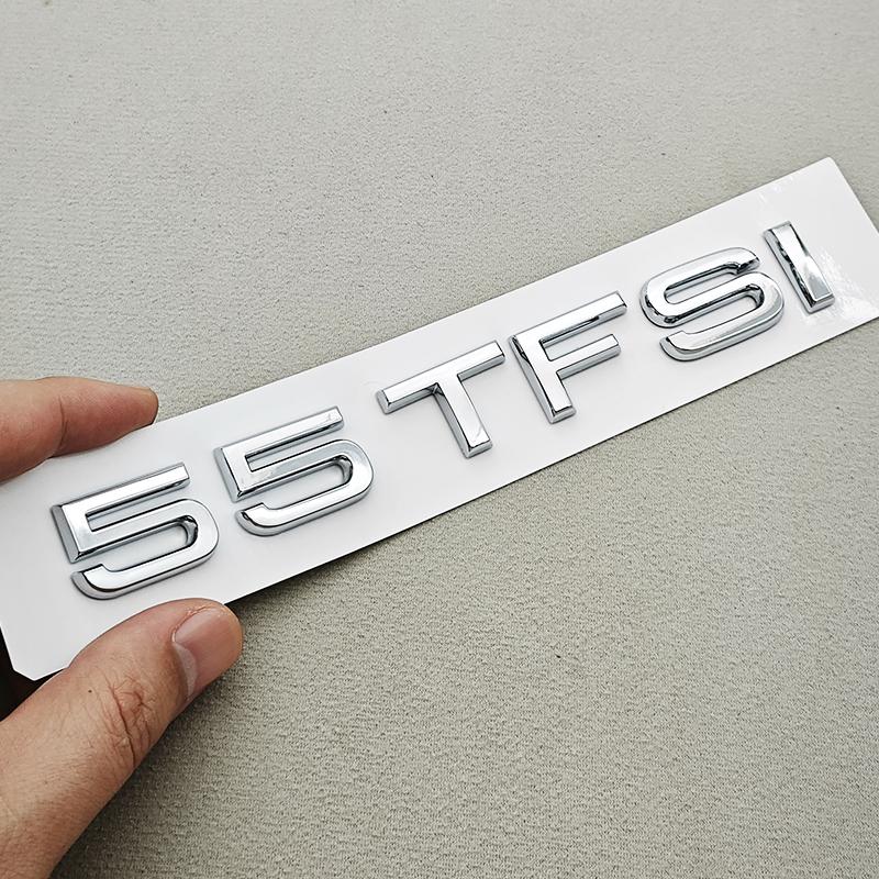 For q2 A6 A7 A8 Q7 Q8 Horch Exterior Accessories Car Letters ABS Chrome Black Logo 50 TFSI 55 TFSI Rear Trunk Badge Emblem