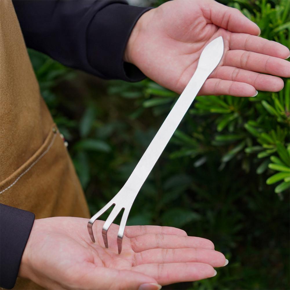 1 szt. Domowy grabie do bonsai ze stali nierdzewnej do spulchniania gleby, dociskania gleby i przesadzania, artykuły ogrodnicze