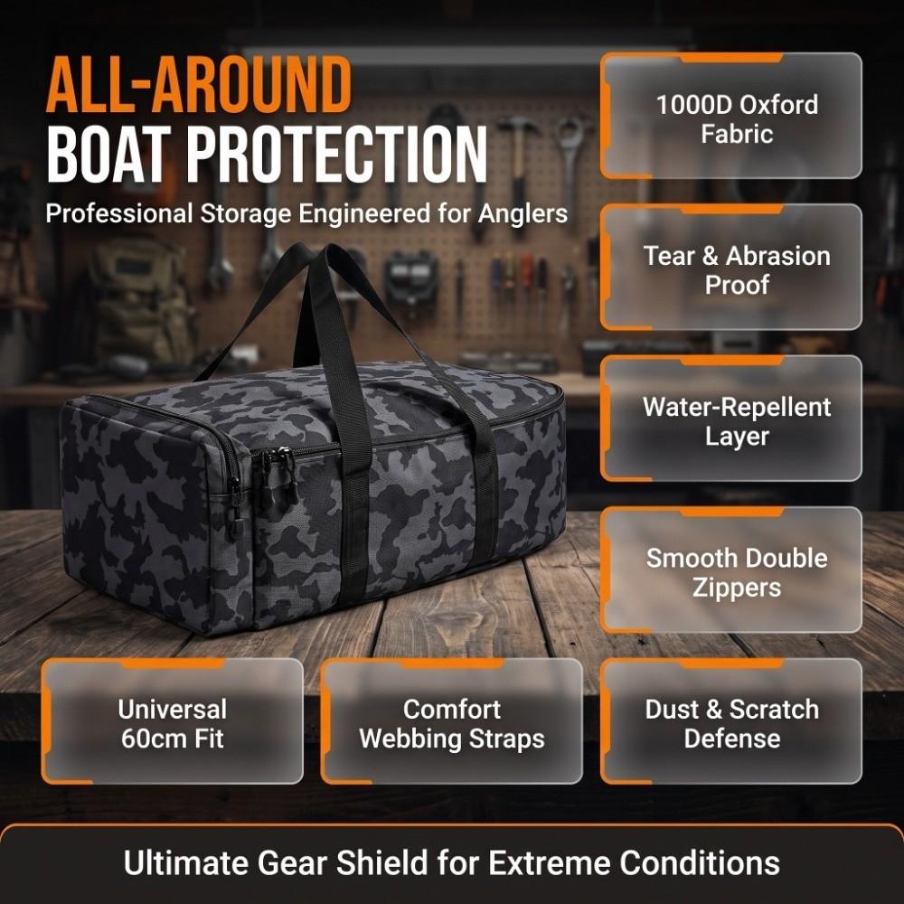 1000D Oxford Fabric Bait Boat Storage Bag Double Zipper Fishing Bait Boat Bag  For Fishing