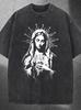 Herren Vintage Katholisches Ikone T-Shirt - Guadalupe und Heiliges Herz Design, Weiche Wa