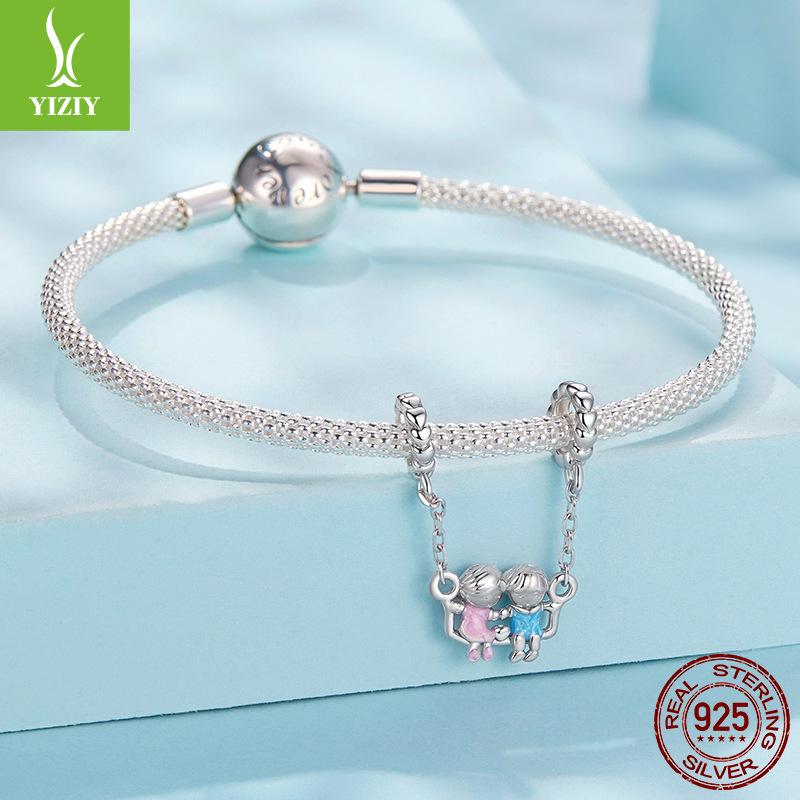 Romantic Childhood Sweetheart Diy Pendant Accessories S925 Sterling Silver Boys And Girls Safety Chain Decoration