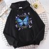 Fashion Butterfly Printed Hoodie Autumn/Winter Casual Hooded Long Sleeve Pullover Sweatshirt