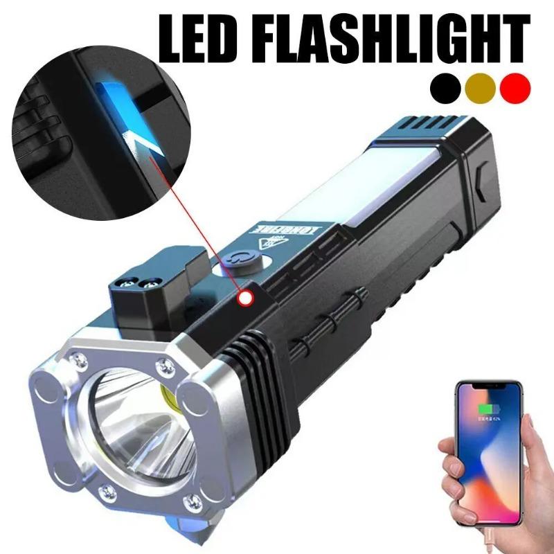 3pcs Multifunctional Safety Hammer Auto Repair Work Light Charging Treasure Emergency Broken Window Escape Outdoor Bright Flashlight