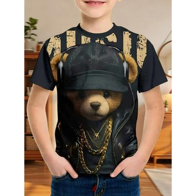 Kids Clothing Clothes for Boy Short Sleeve Tees Top Kids Clothes Animal 3D Print Fashion O-Neck Summer Girl Clothes