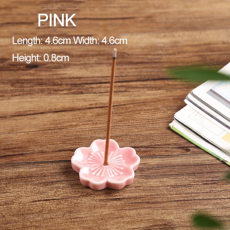 Ceramic Cherry Blossom Incense holder wax melt Burner sahumerios holder Aromatherapy Office Teahouse Living Room Ornament XX007