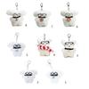 Lovely Fluff Stuffed Keychain Handmade Plush Dog Keyring Soft Cartoon Animal Backpack Pendant Versatile Bag  Accessory