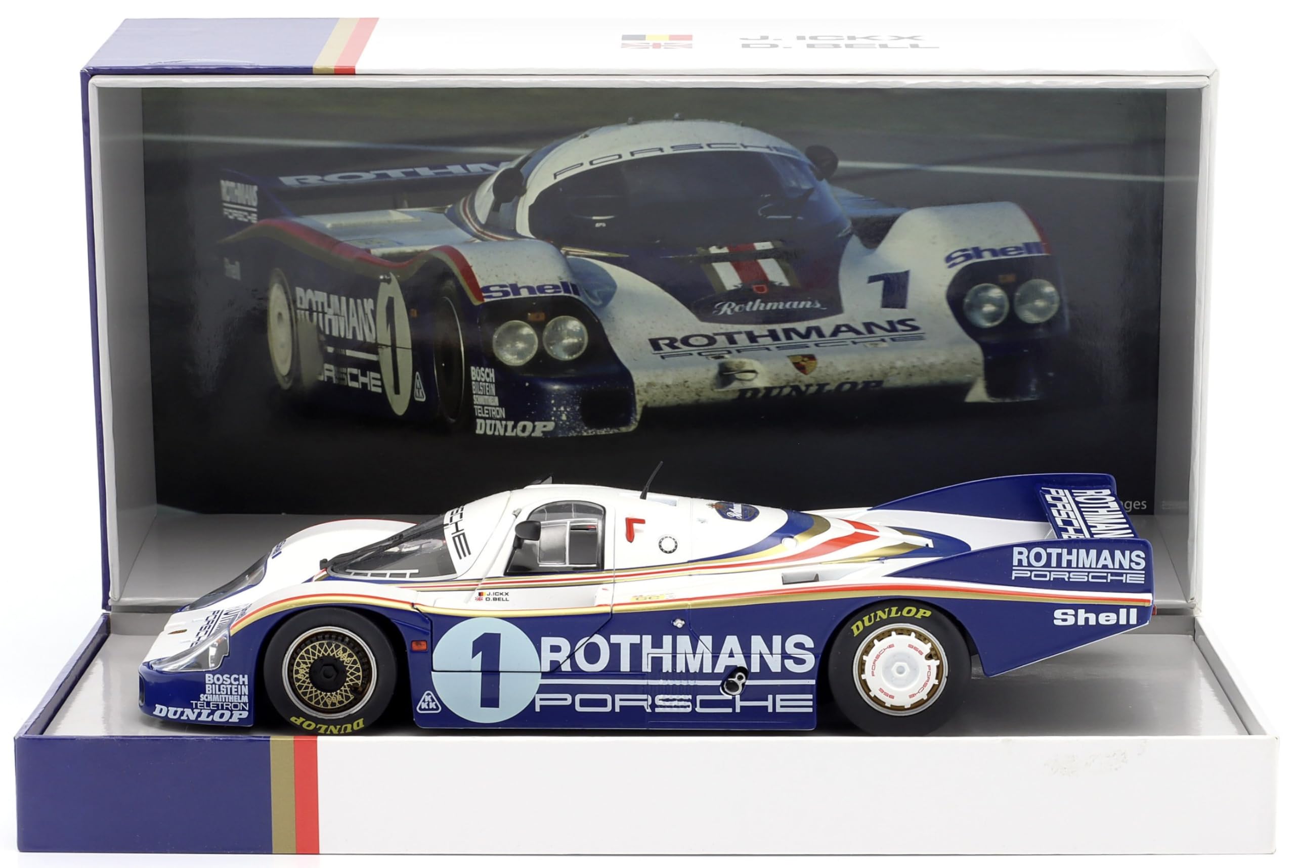 

WERK83 Scale Porsche 956 LH Rothmans 1982 24 Hours of Le Mans Winner Jacky Bell 24 Hours of Le Mans Package 1/18 #1 Ickx/Derek Collector s синий