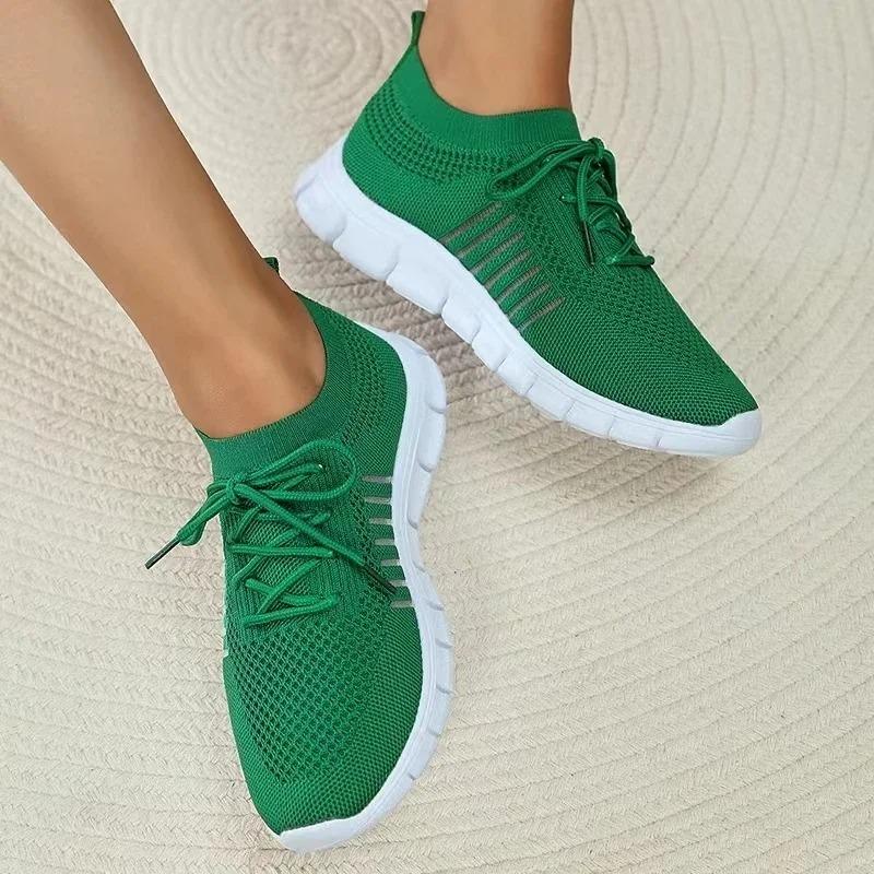 Women Mesh Breathable Slip On Flat Shoes Tenis Ladies Casual Walking Footwear Sneakers Women's Vulcanize Shoe