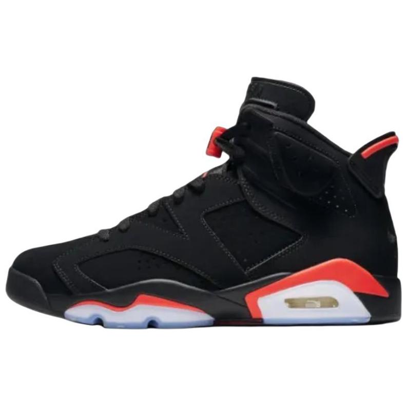 Jordan Air Jordan 6 Rutschfest Abriebfest High-Top Vintage Basketballschuhe Unisex Schwarz Rot CT8529-001