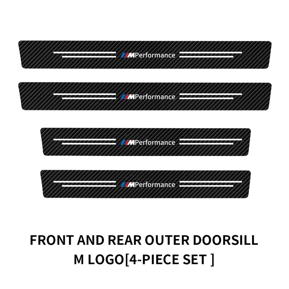 ta12for Bmw Performance E46 E90 E60 F10 F30 E39 E36 F20 E87 G30 E92 Leather Car Door Sill Anti Scratch Protector Sticker