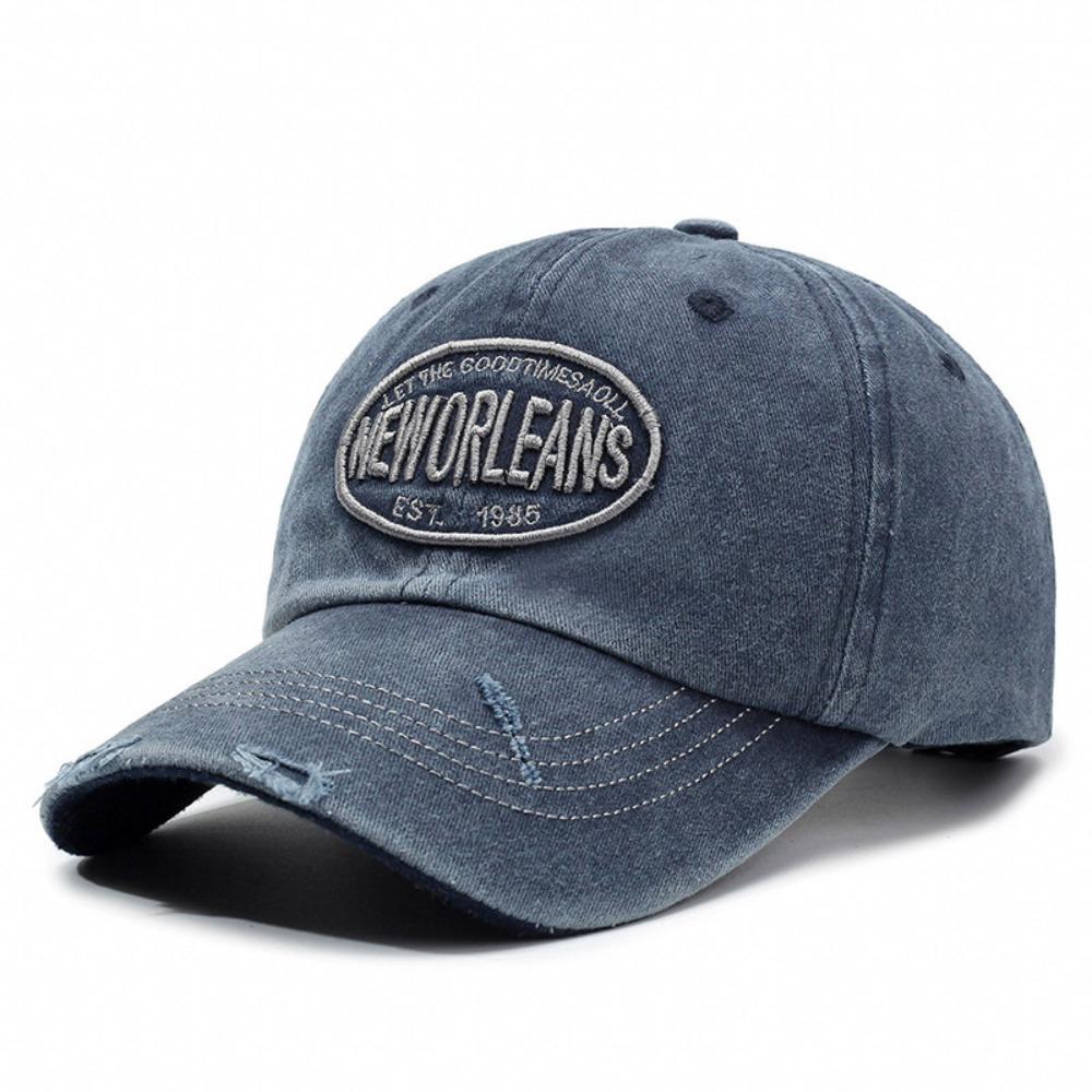 Letter NEWORLEANS Distressed Faded Cap Broken Hole Sunscreen Hats  For Man Women Outdoor Sports