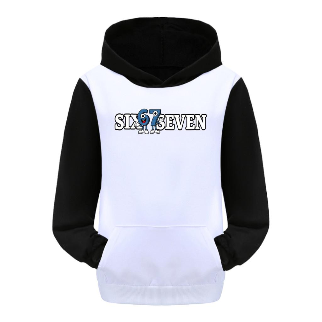 5388 Kids Boys Girls Steal a Brainrot 67 Printed Casual Long Sleeves Hoodies with Pocket