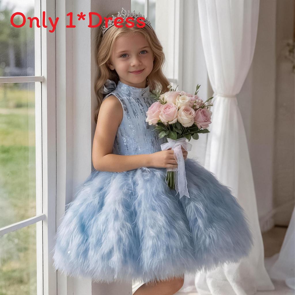 Little Girl Flower Girl Princess Dress For Birthday Party And Performance In Polyester Fabric