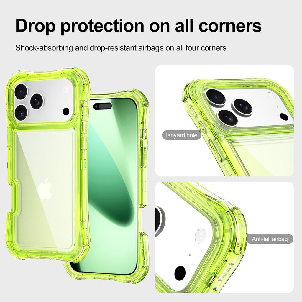 Applicable To iPhone17ProMax Lanyard Mobile Phone Case Apple 16 Four-corner Air Cushion Anti-drop Protective Cover 15 Three-in-one