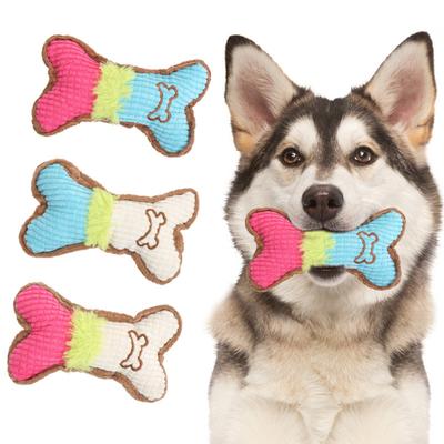 Plush Chew Toys Teeth Cleaning Bite Resistant Dog Accessory Bone Shape Dog Training Chew