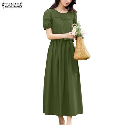 Women Casual Round Neck Summer Short Sleeve Dress